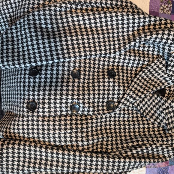 Houndstooth Cleo Petite Wool Coat size 8 - Picture 4 of 5